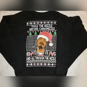Snoop Dog Merry Christmas Chrismizzle Black Sweatshirt Size Medium